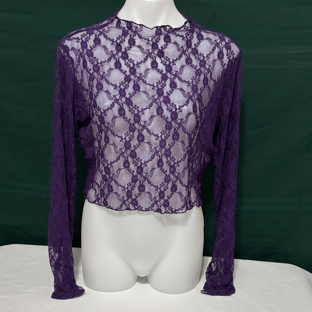Elegant Purple Lace Blouse